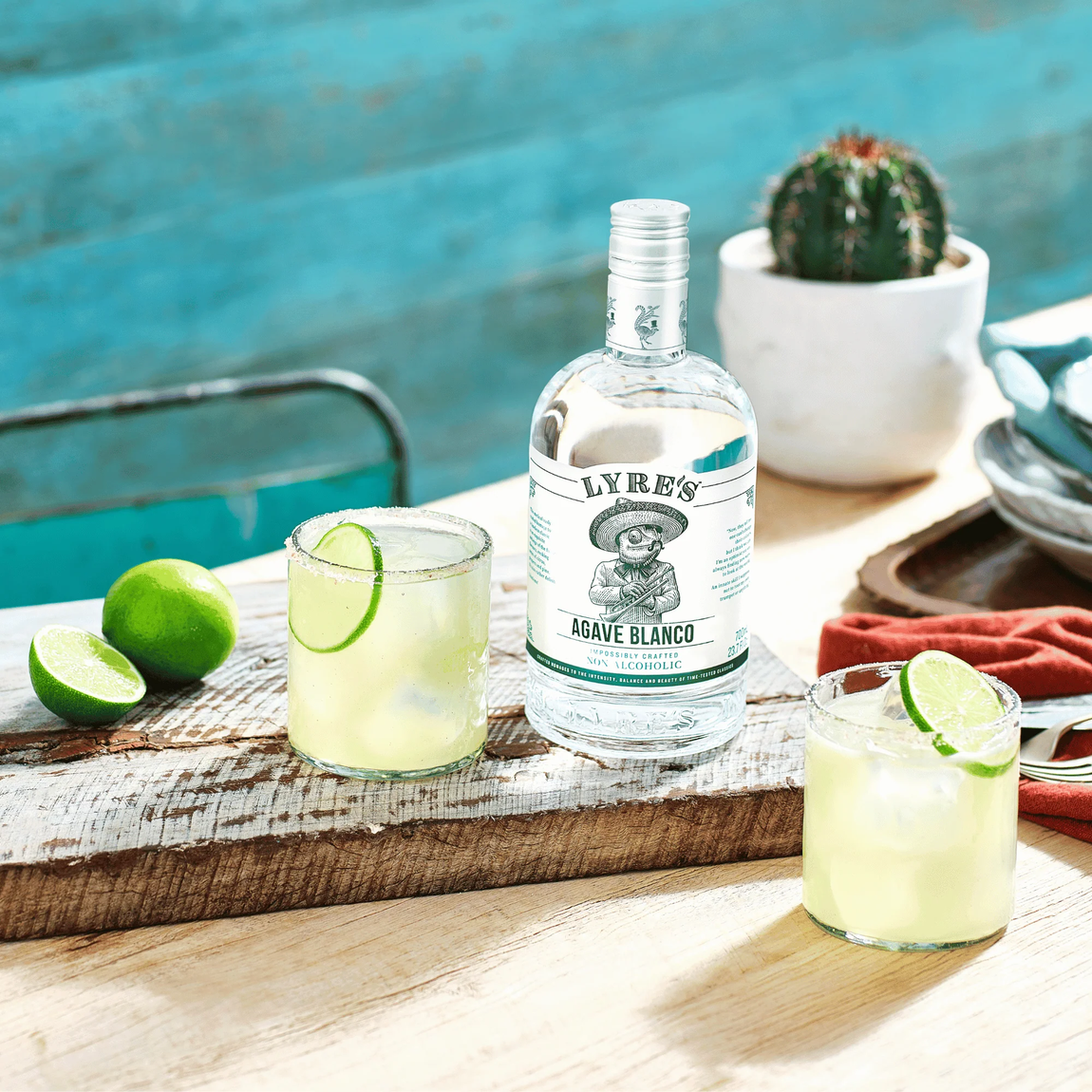 A margarita built on Lyre's Agave Blanco
