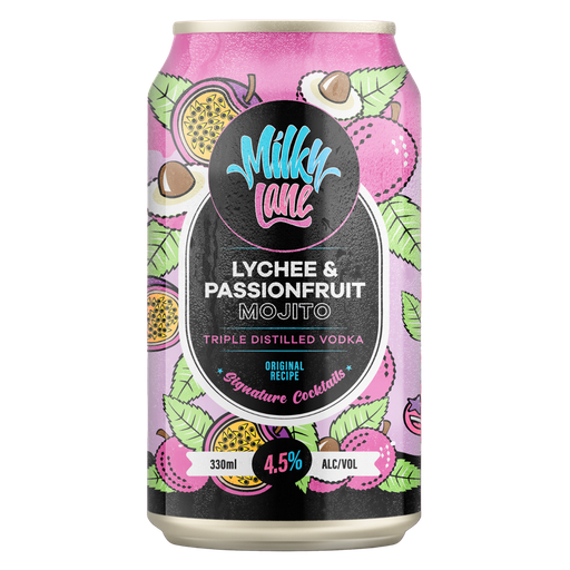 Milky Lane Lychee Passionfruit Mojito 330ml