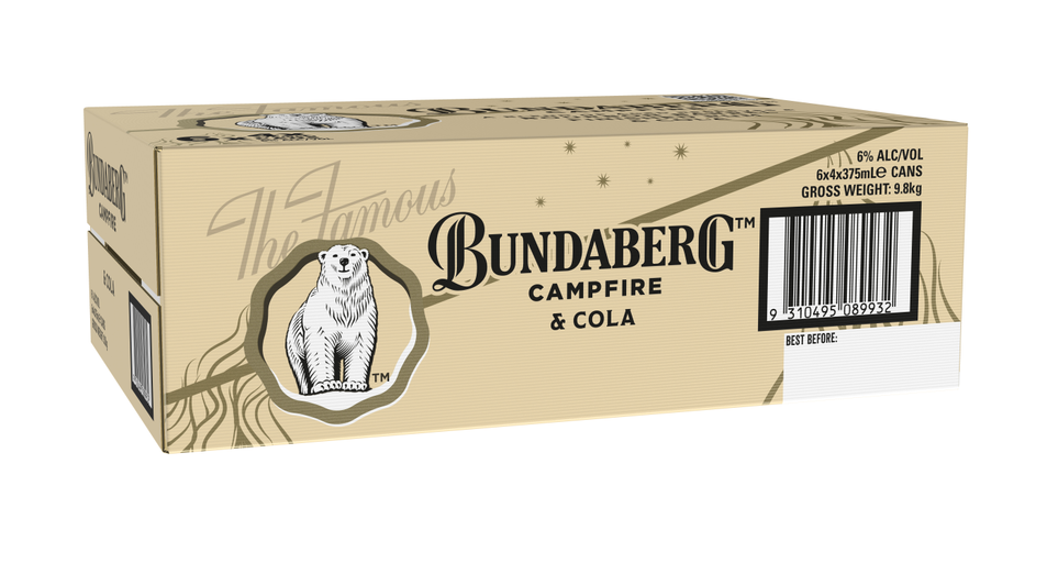 Bundaberg Campfire Bourbon Barrel & Cola 375ml 6% 6x4