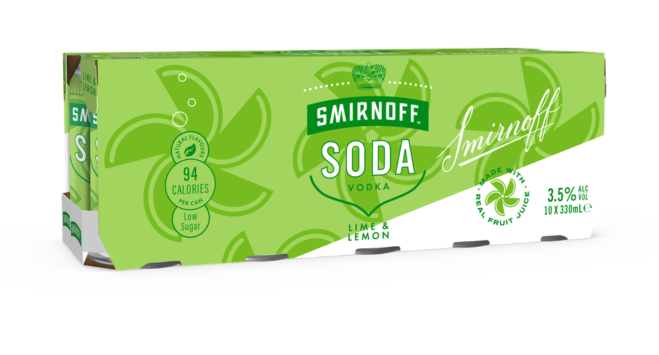 Smirnoff Soda Lemon & Lime 330ml