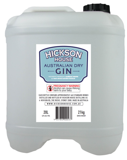 Hickson House Australian Dry Gin Bulk 20lt