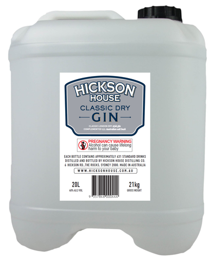Hickson House Classic Dry Gin Bulk 20lt