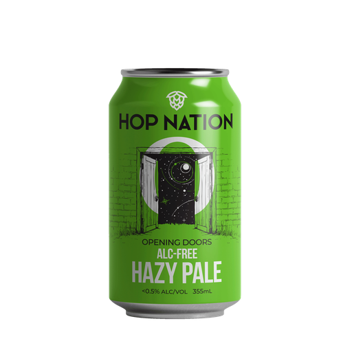 Hop Nation Opening Doors Hazy Pale Ale Non-alc 355ml
