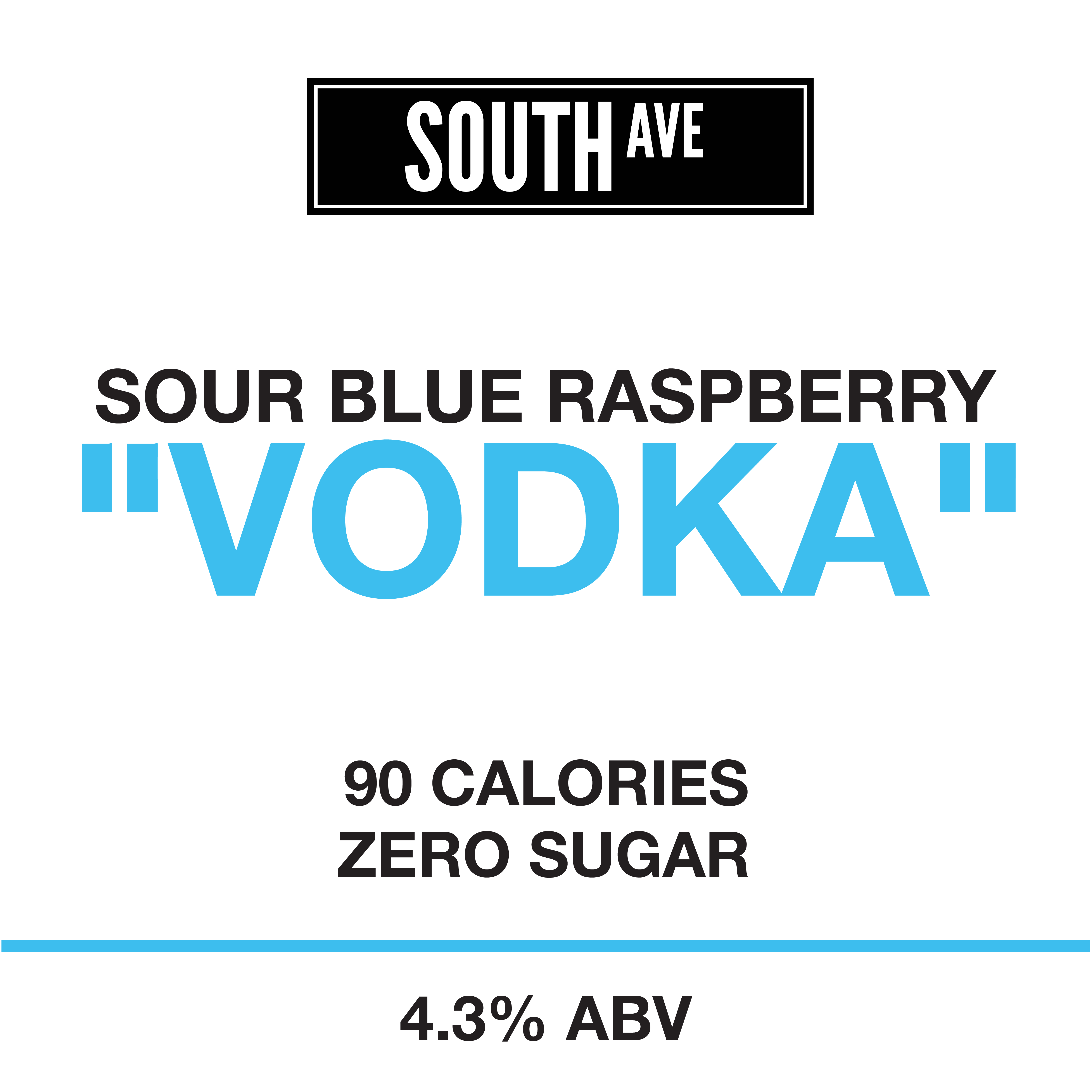 South Ave Sour Blue Raspberry Vodka 50Lt