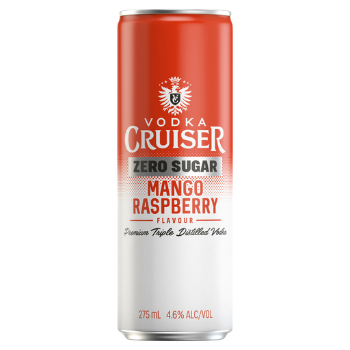 Vodka Cruiser Zero Sugar Mango Raspberry Can 275ml