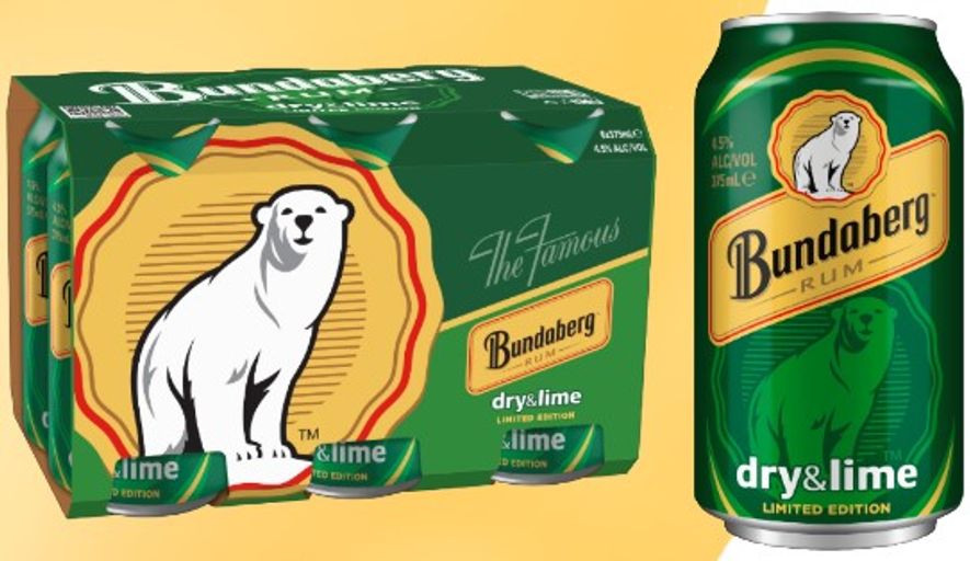 Bundaberg Rum Dry & Lime 375ml