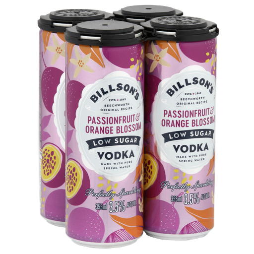 Billson's Vodka Passionfruit Orange Blossom Low Sugar 355ml