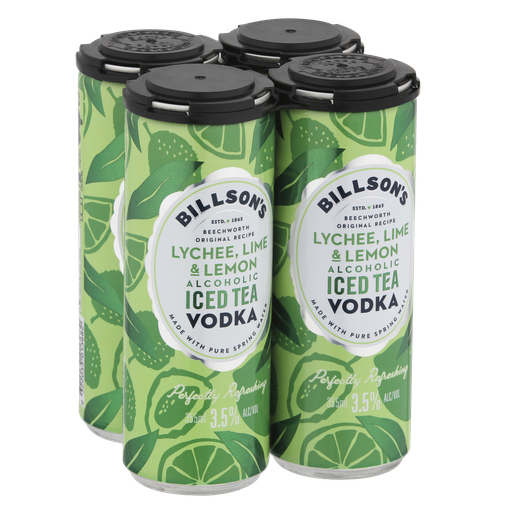 Billson's Vodka Iced Tea Lychee Lime Lemon 355ml