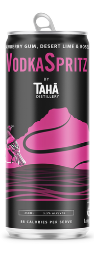 Taha Distillery Strawberry Gum, Desert Lime & Rosella Vodka Spritz