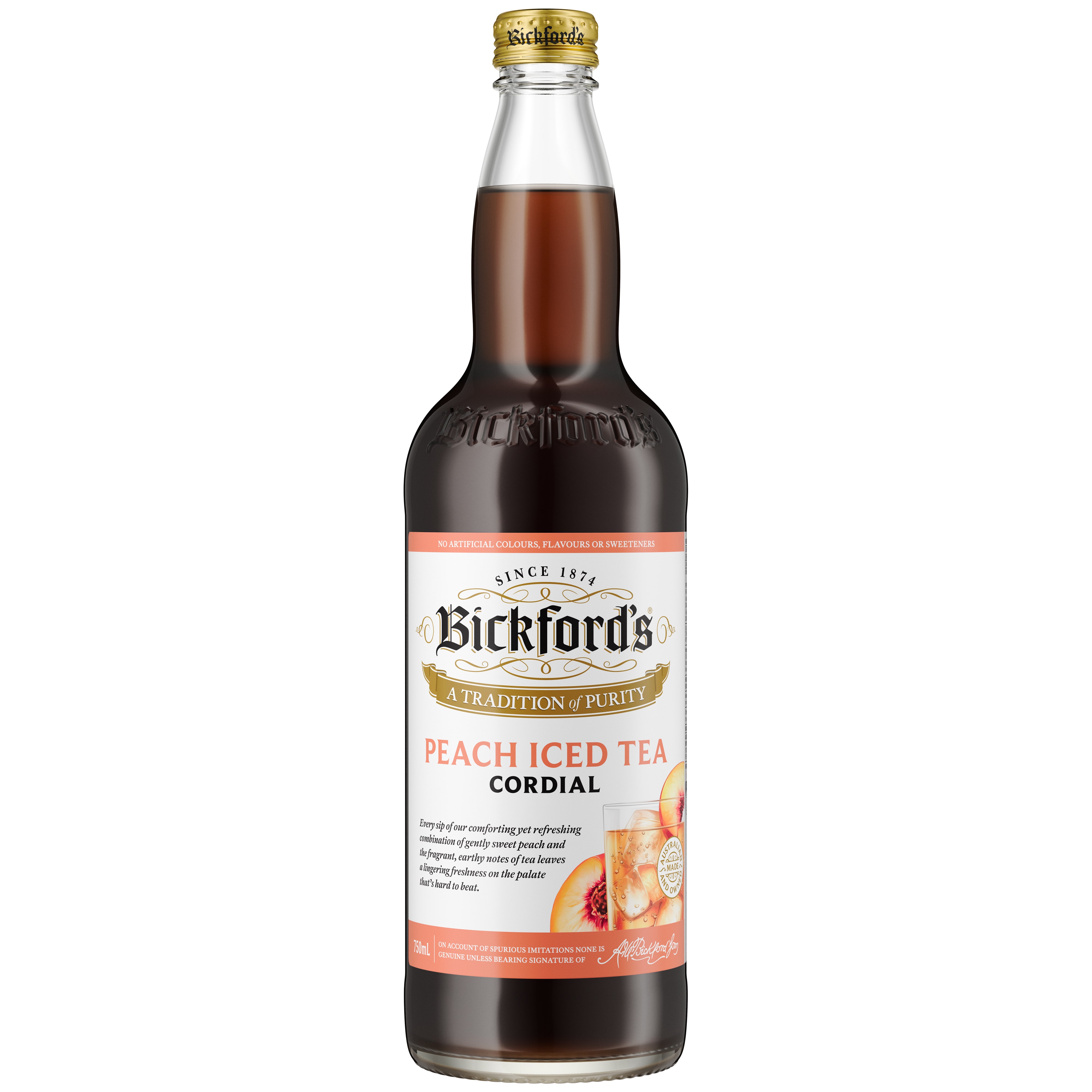 Bickfords Peach Tea Cordial 750ml