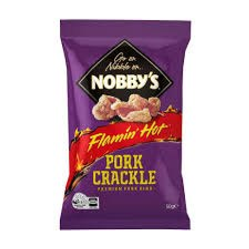 Nobbys Flamin' Hot Pork Crackle 50gm