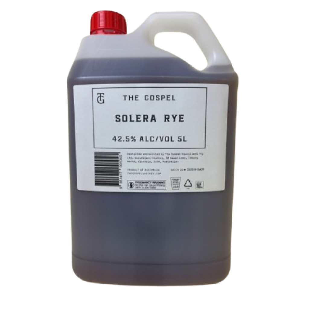 The Gospel Solera Rye Whiskey 5Lt