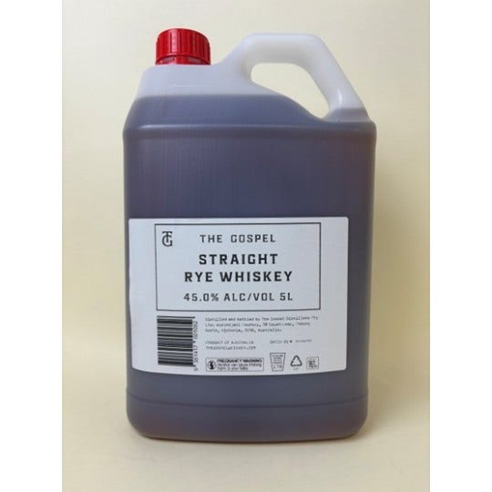 The Gospel Straight Rye Whiskey 5LT