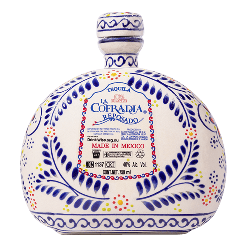 La Cofradia Ceramic Reposado Talavera Azul Tequila 375ml