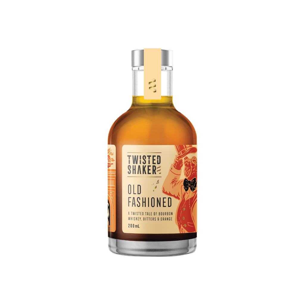 Twisted Shaker Whiskey Old Fashioned Pre Batched Cocktail 200ml