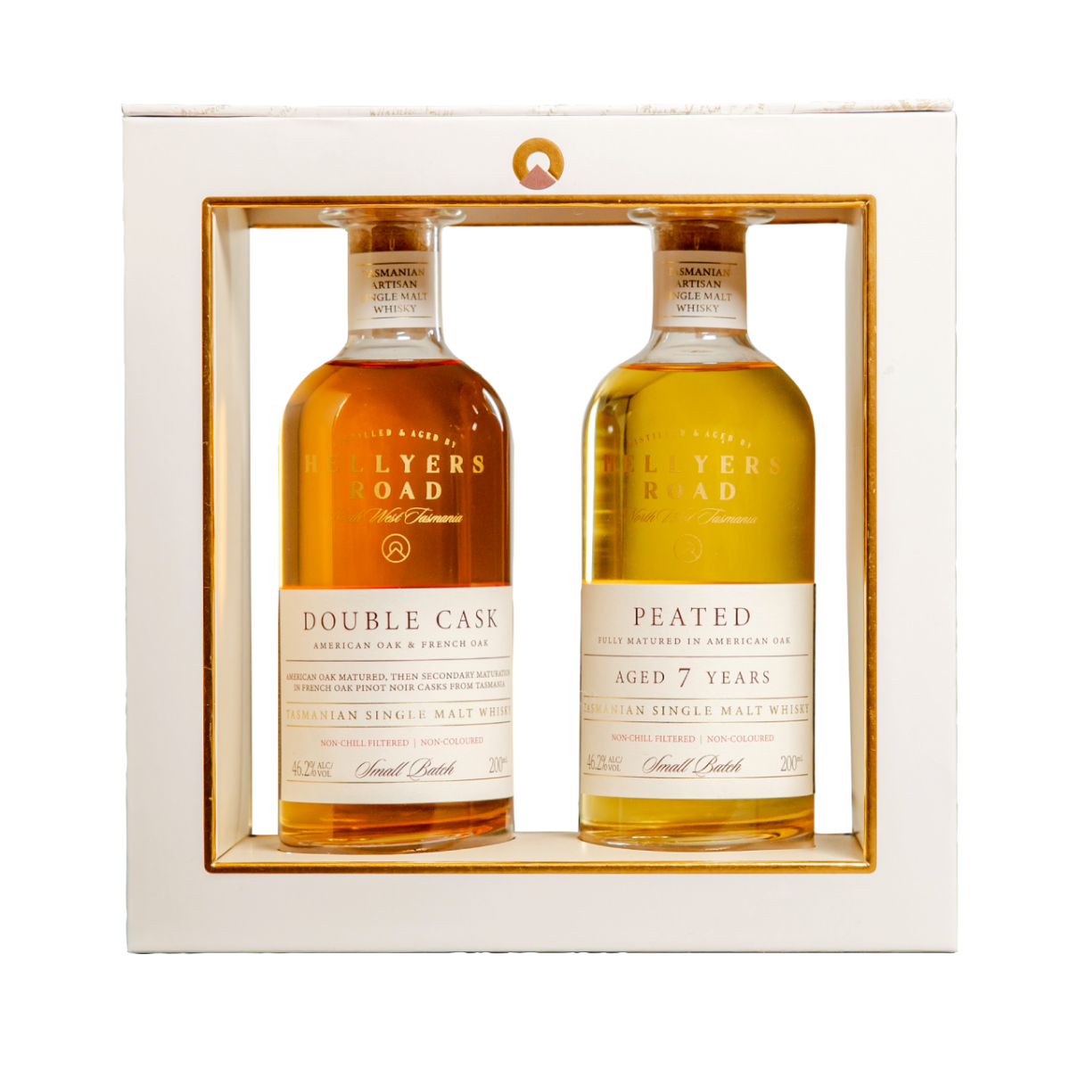 Hellyers Road Double Cask/Peated 7 Year Old Gift Pack 2 x 200ml