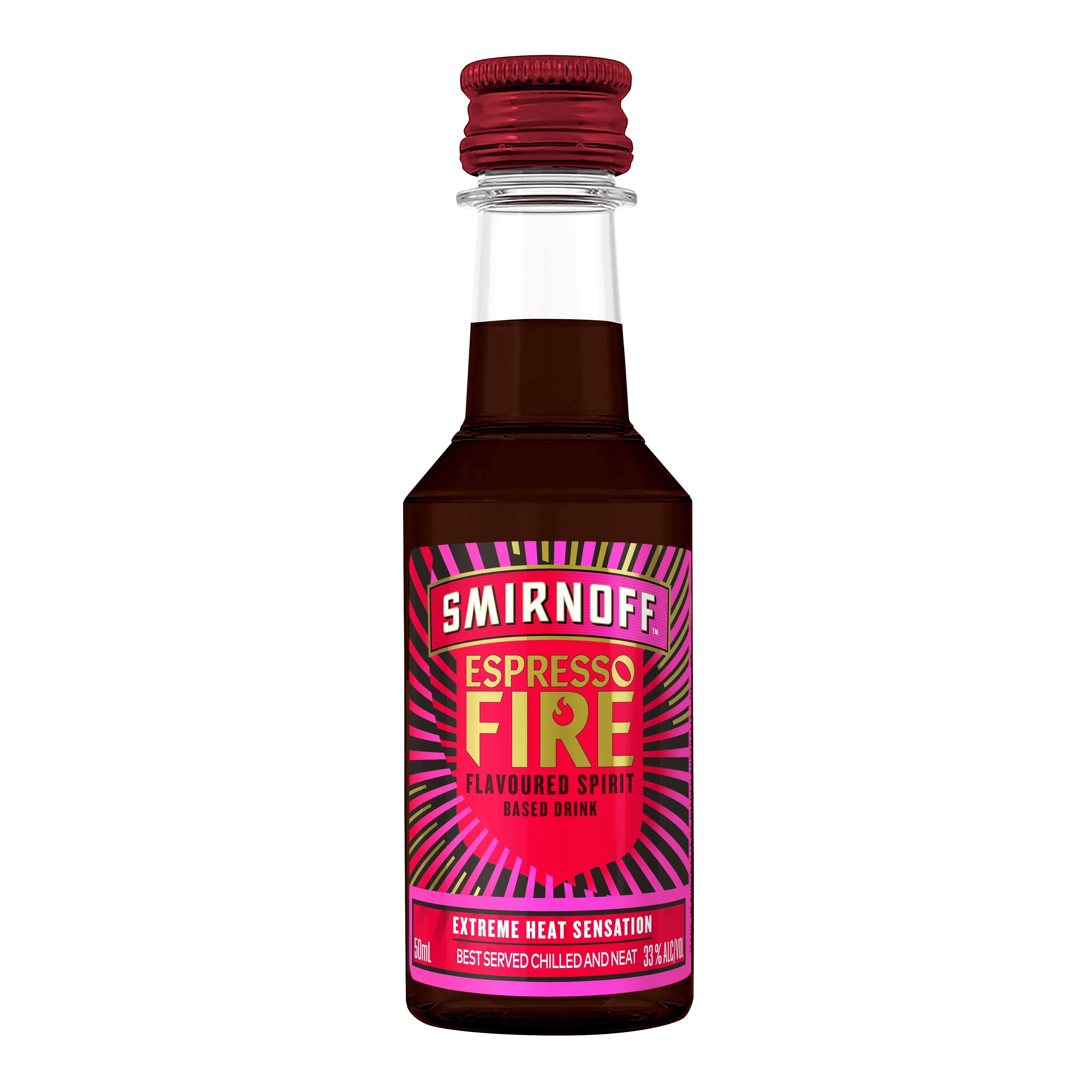 Smirnoff Espresso Fire Minis 50ml (Unit=Sleeve of 12)