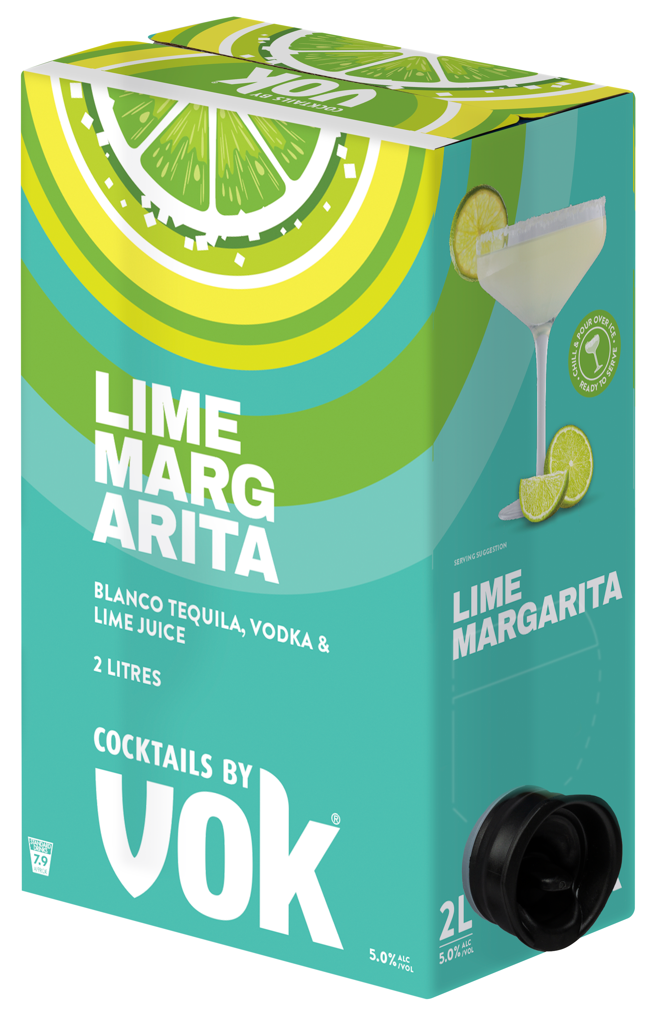 Vok Lime Margarita Cocktail Cask 2Lt