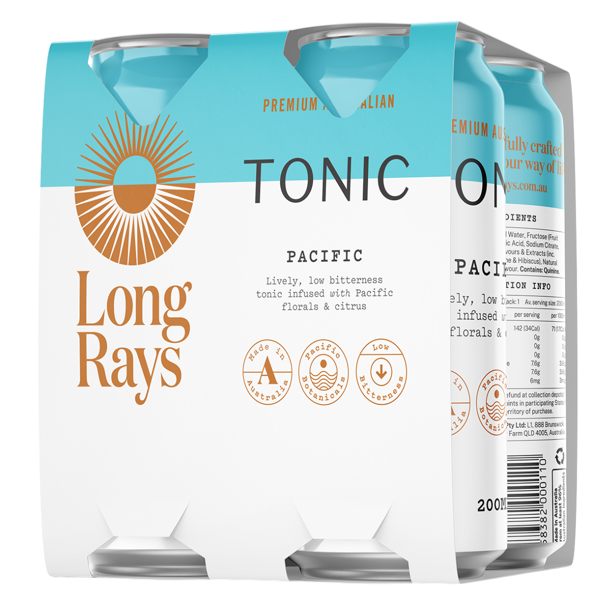 Long Rays Pacific Tonic 4-Pack Wrapped 200ml