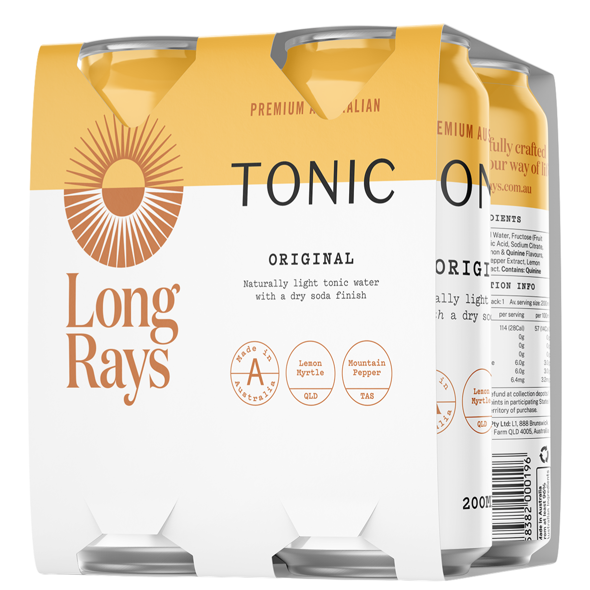 Long Rays Australian Tonic 4-Pack Wrapped 200ml