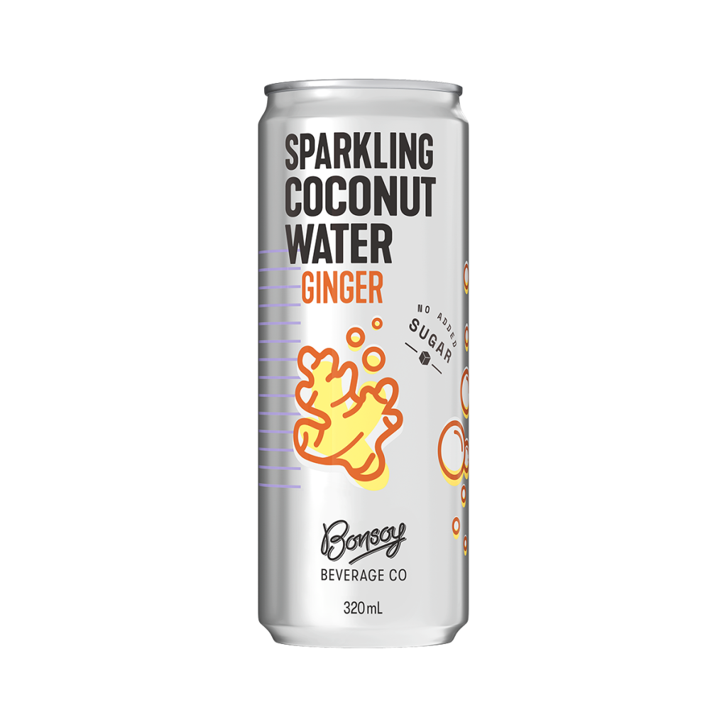 Bonsoy Sparkling Coconut Water W/Ginger 320ml