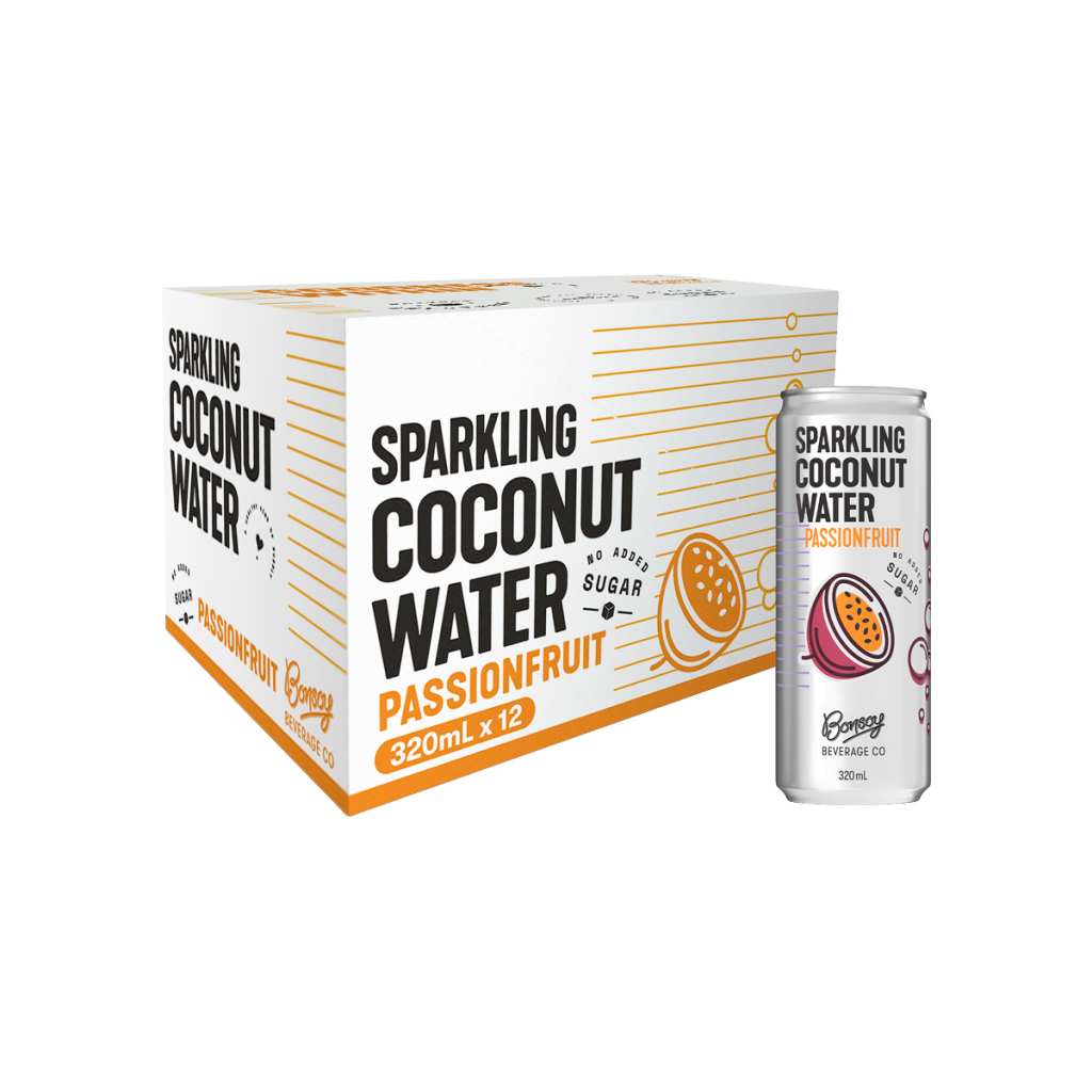 Bonsoy Sparkling Coconut Water W/Passionfruit 320ml
