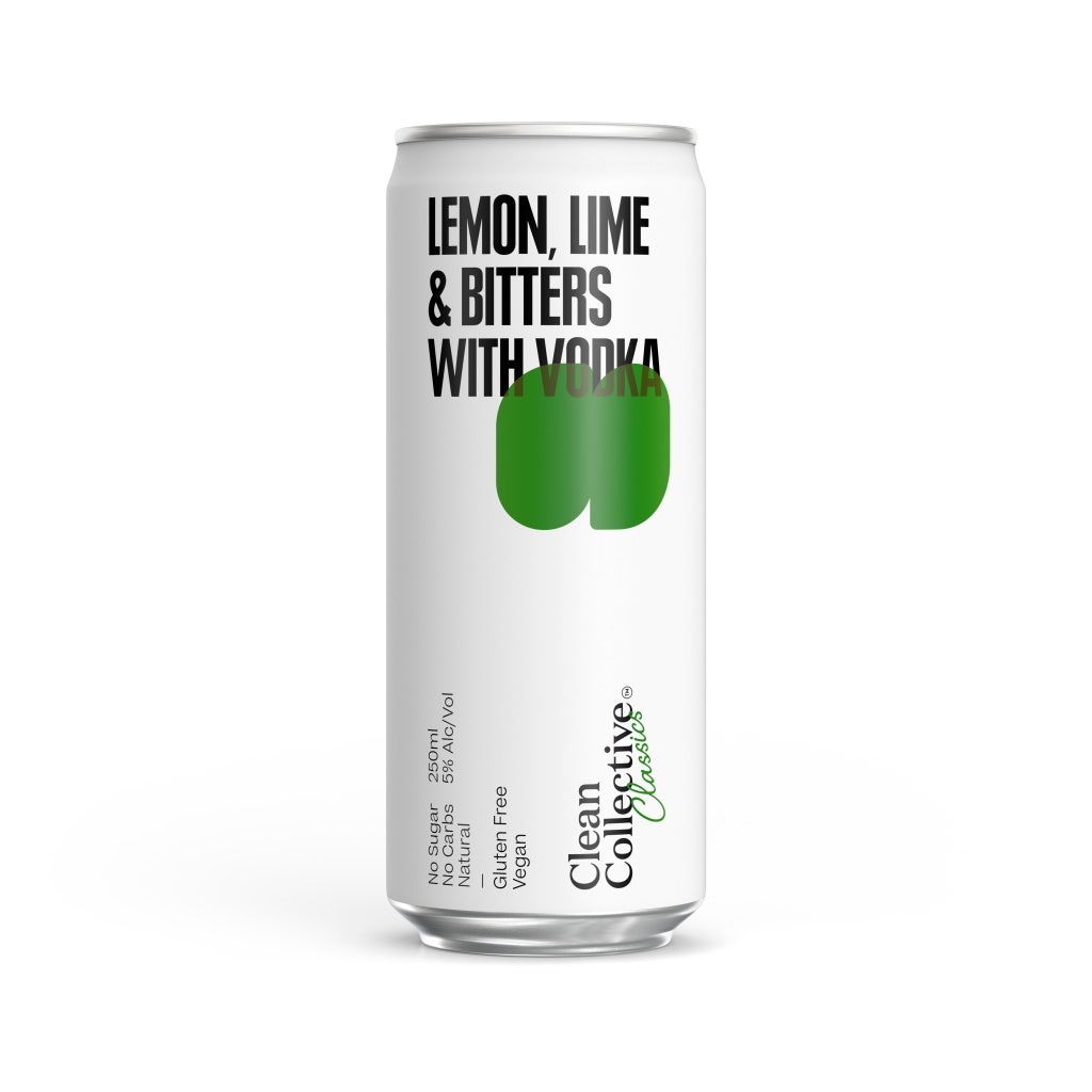 Clean Collective Lemon, Lime & Bitters With Vodka 4x250ml