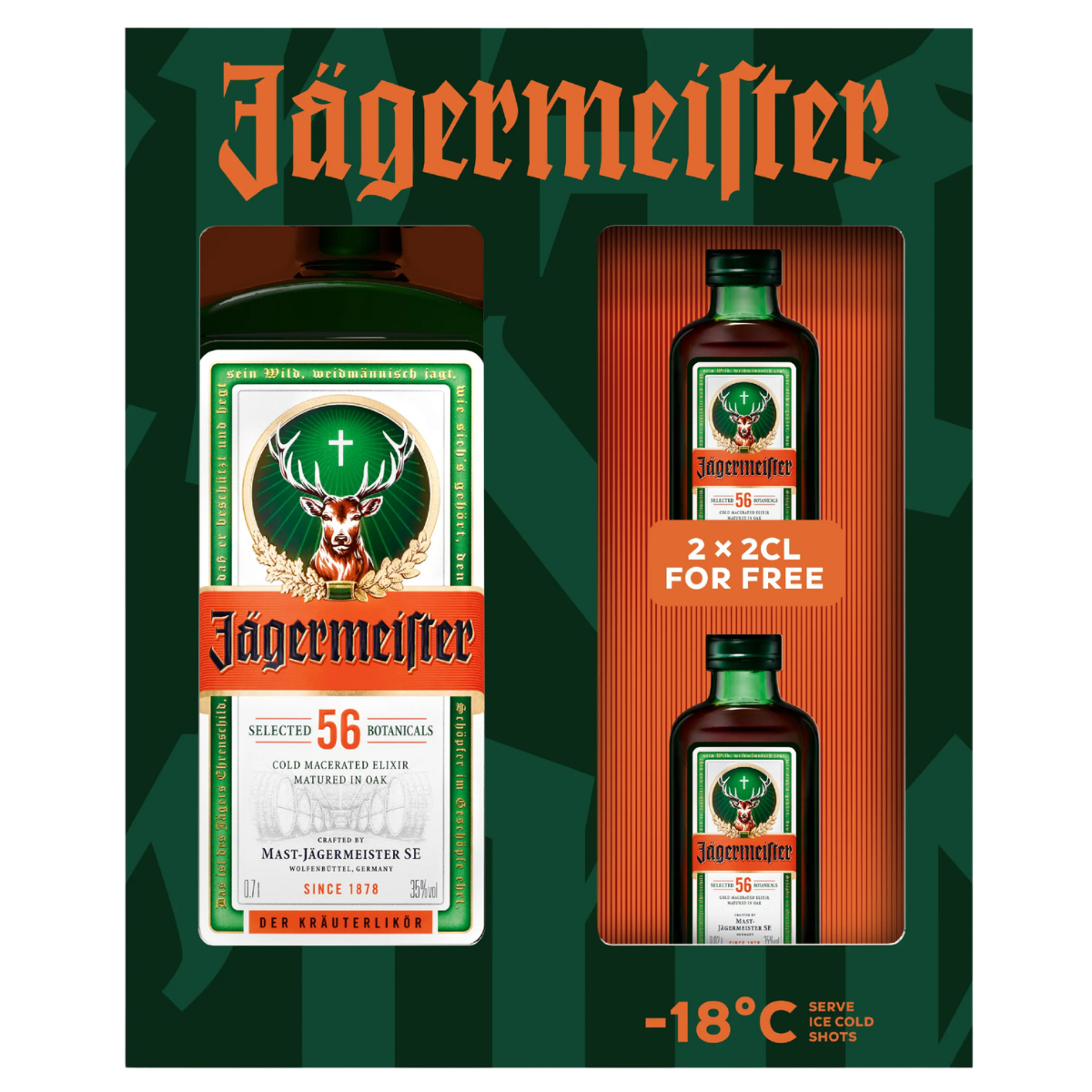 Jagermeister + 2x20ml Minis Gift Pack 700ml