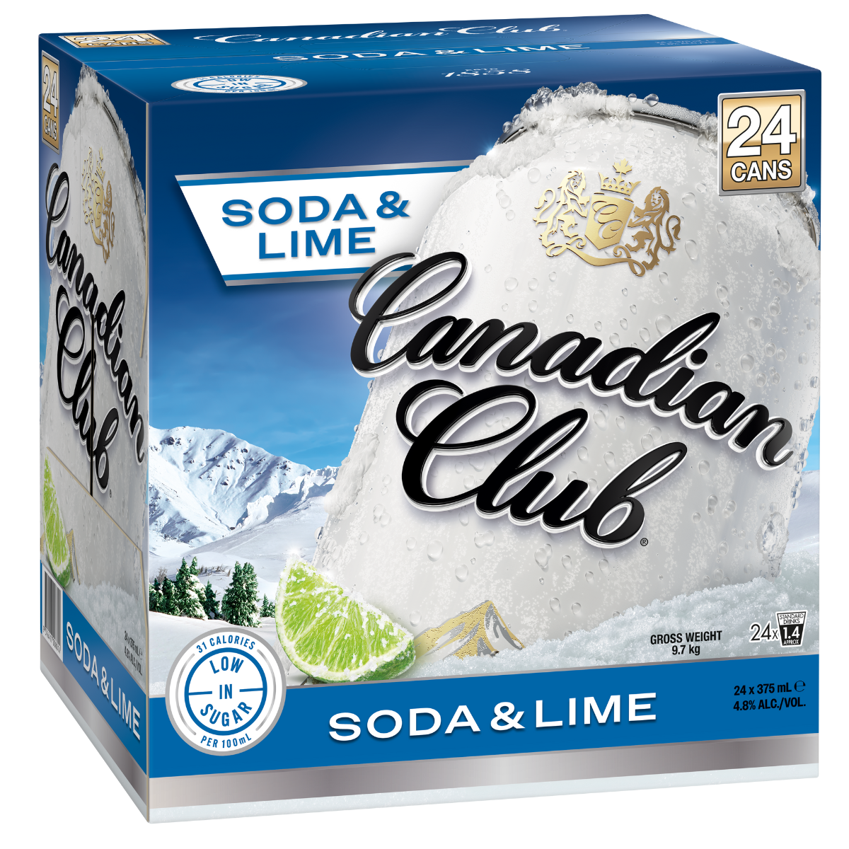 Canadian Club Soda & Lime Cube 375ml