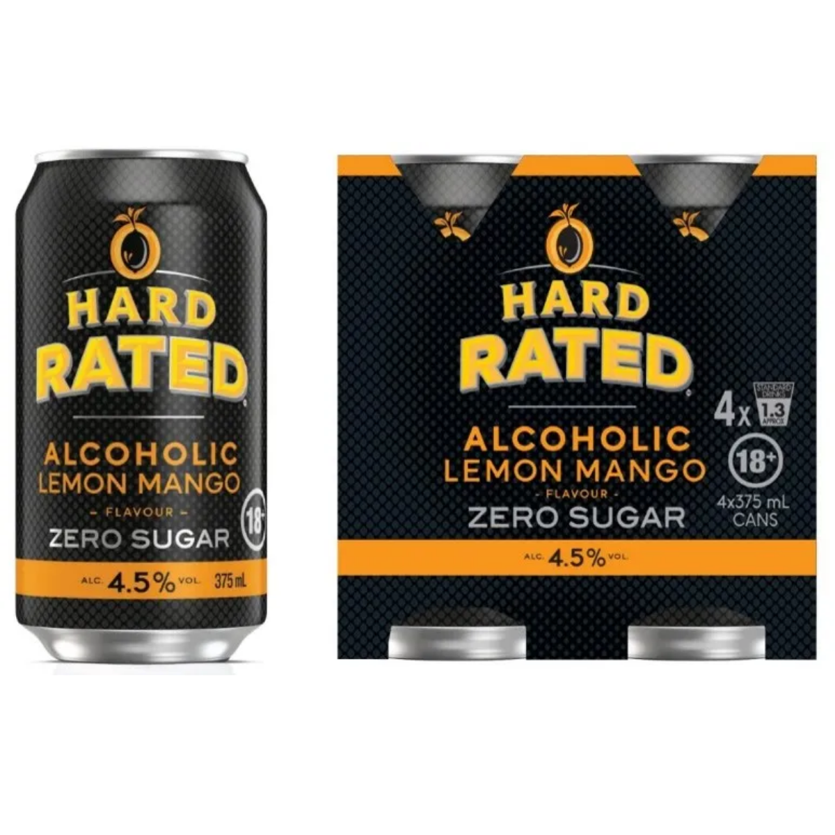 Hard Rated Lemon Mango Zero Sugar 375ml