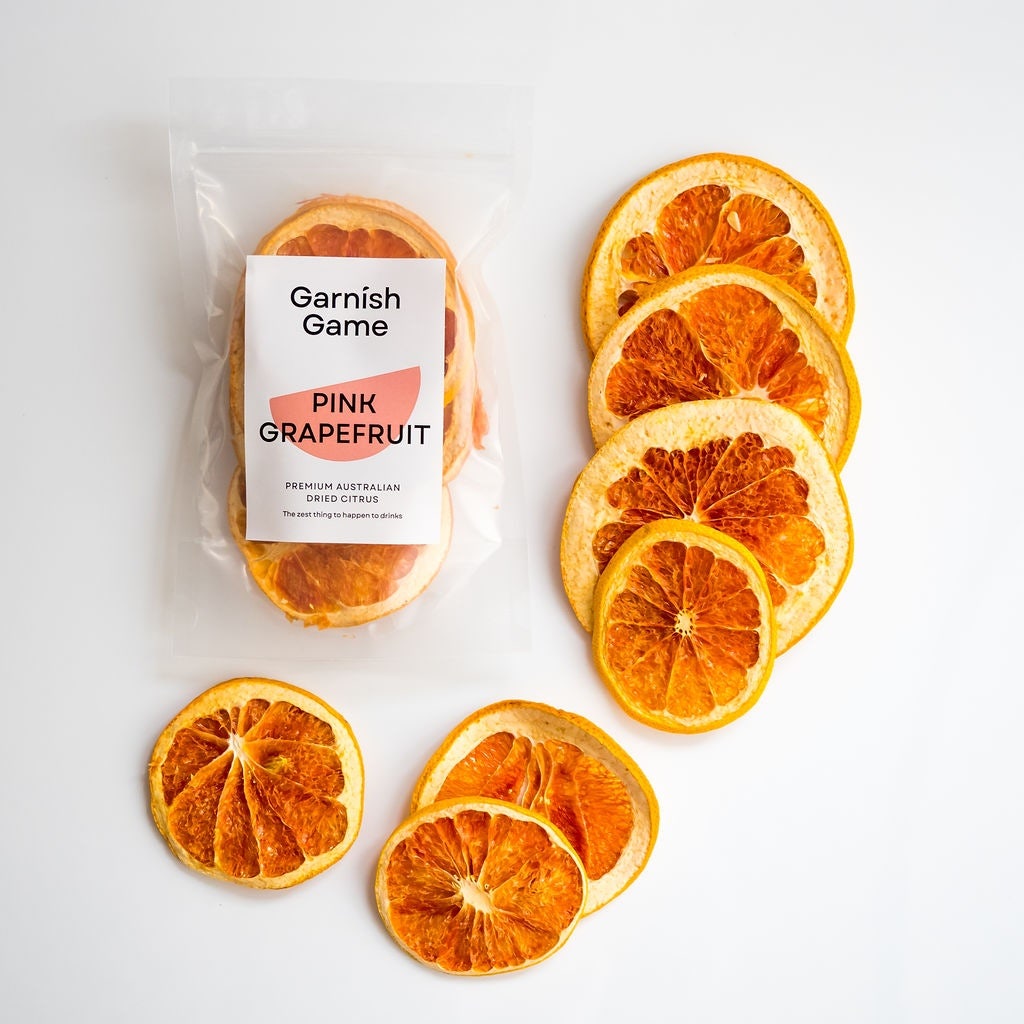 Garnish Game Pink Grapefruit Dehydrated Citrus Slice Garnishes