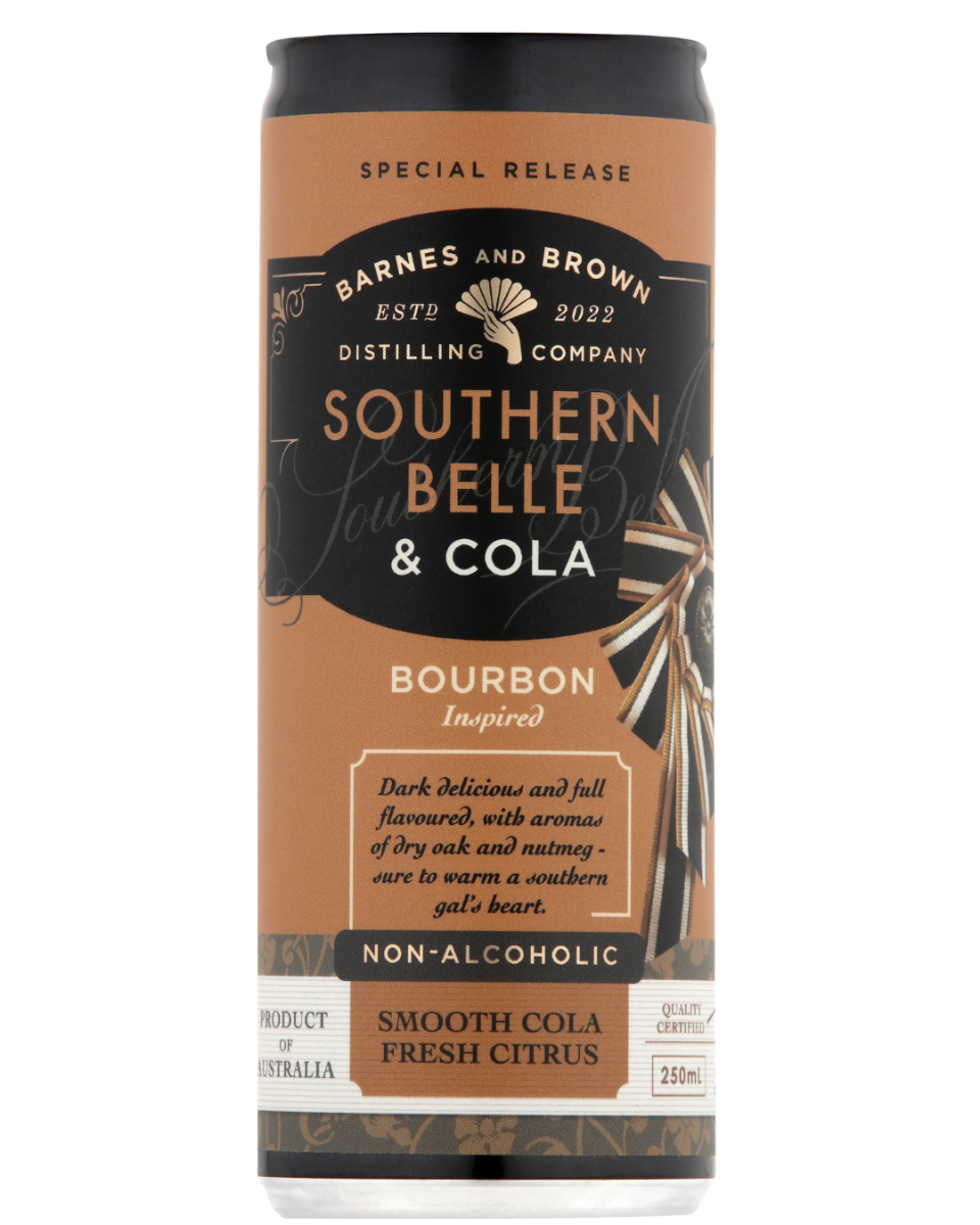 Barnes & Brown Southern Belle and Cola Bourbon Non Alcoholic 250m