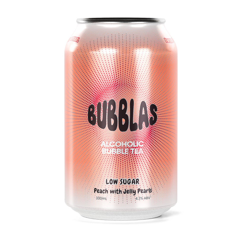 Bubblas Peach Low Sugar Alcoholic Bubble Tea With Jelly Pe