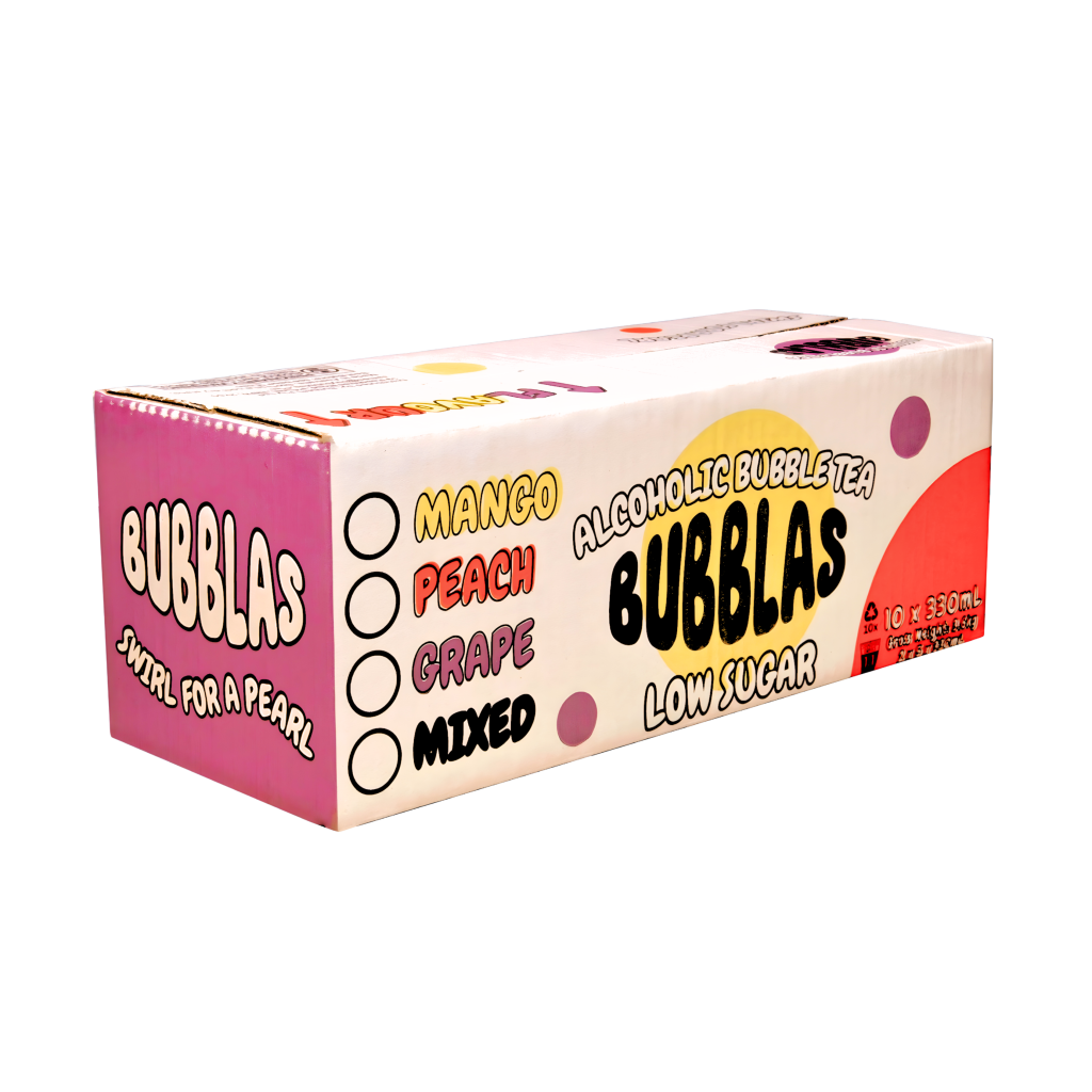 Bubblas Mixed 10 Pack Low Sugar Alcoholic Bubble Tea With