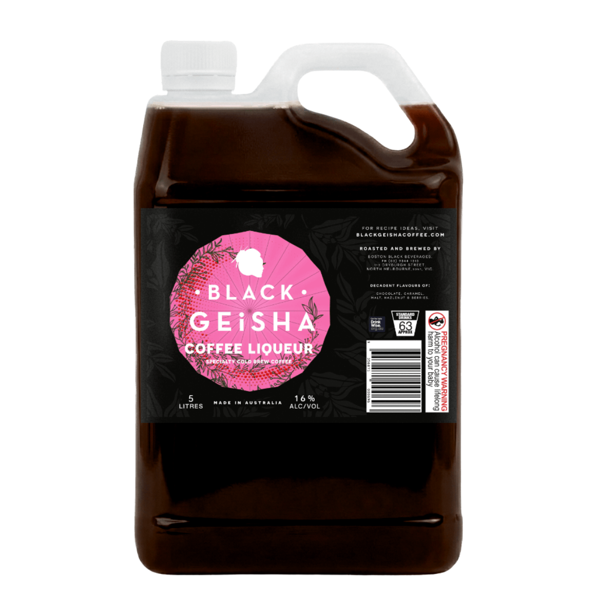Black Geisha Coffee Liqueur by Boston Black 5Lt