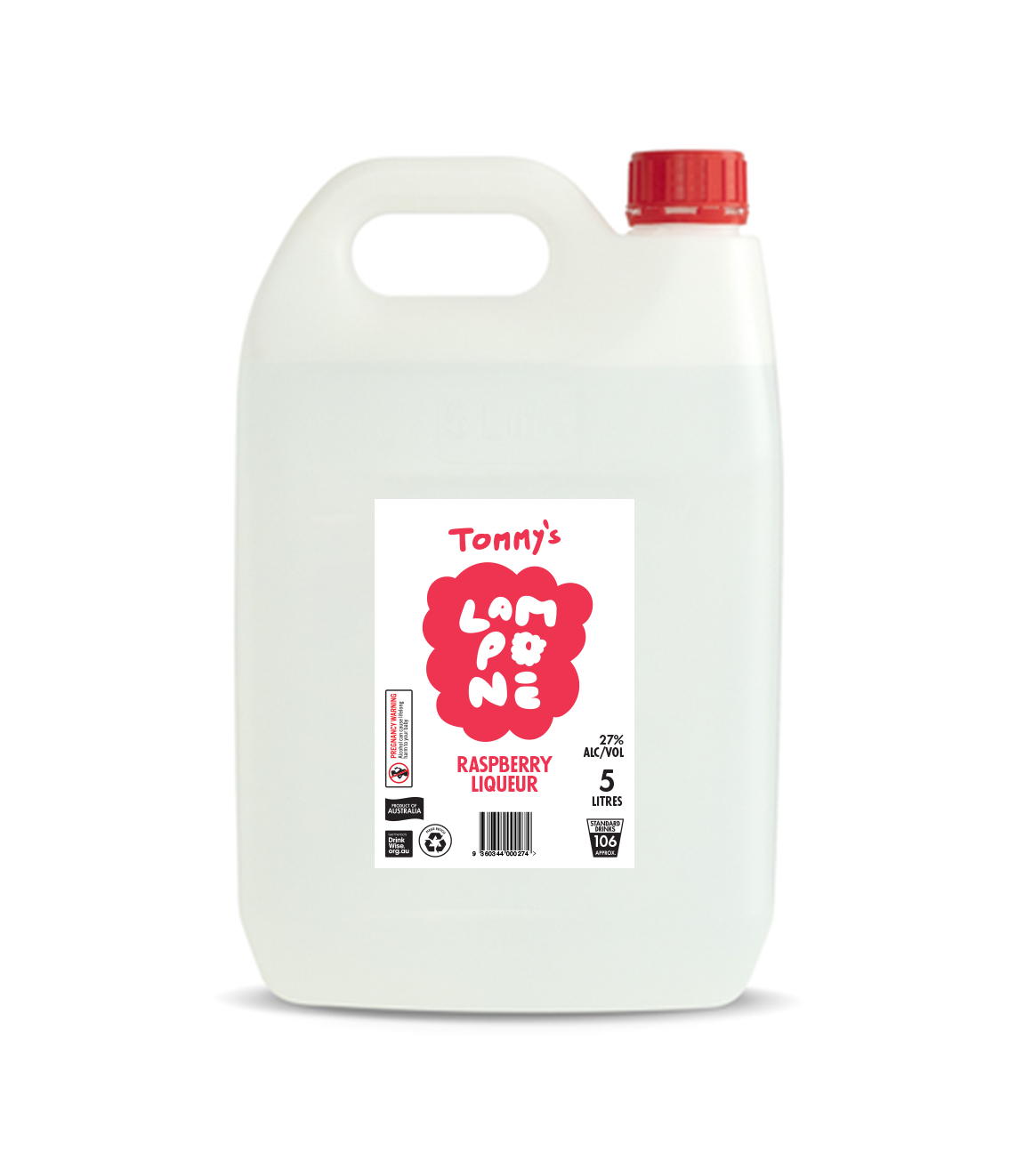 Tommy's Booze Lampone (Raspberry) 5Lt
