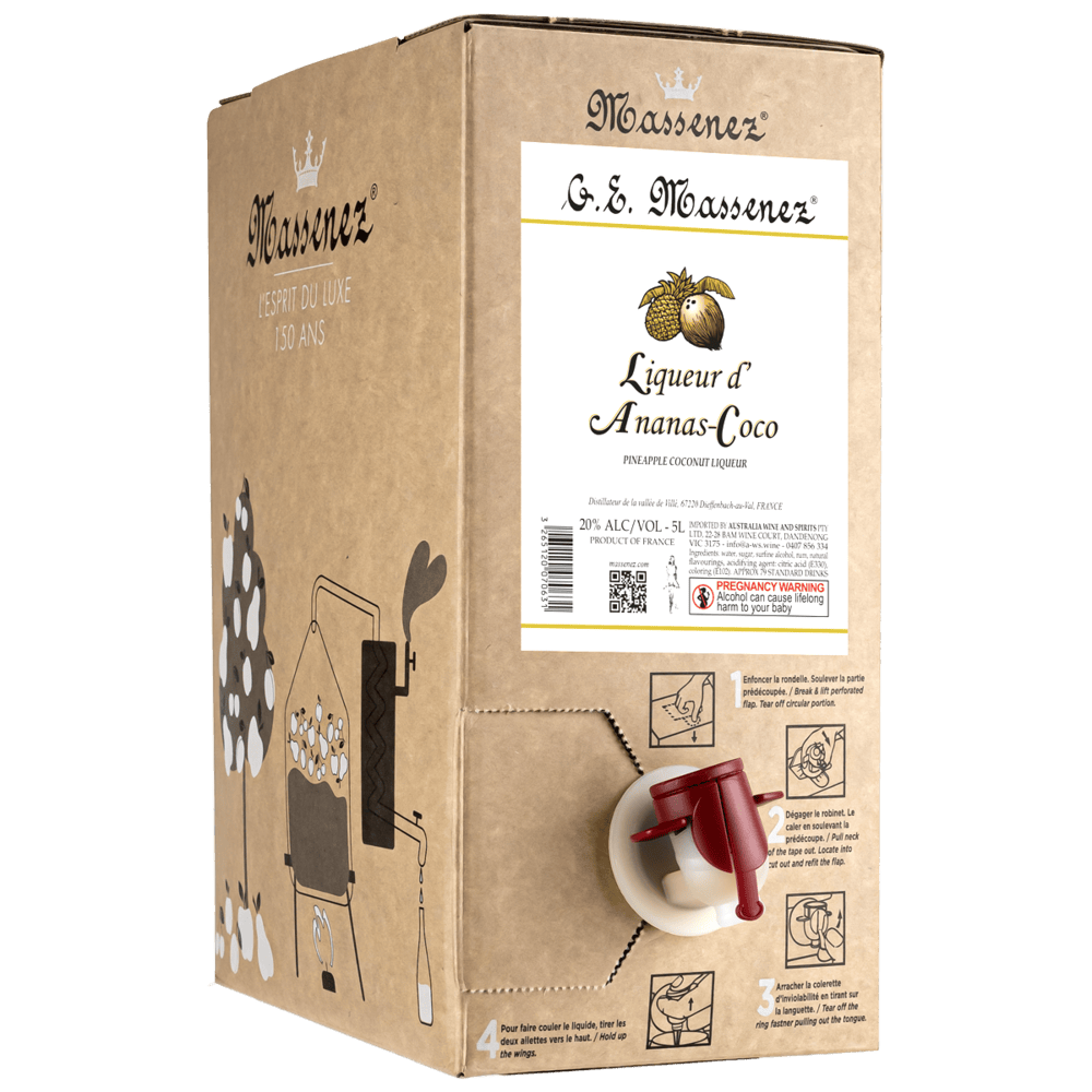 Massenez Ananas Coco Pineapple Coconut Liqueur Bulk BIB 5Lt
