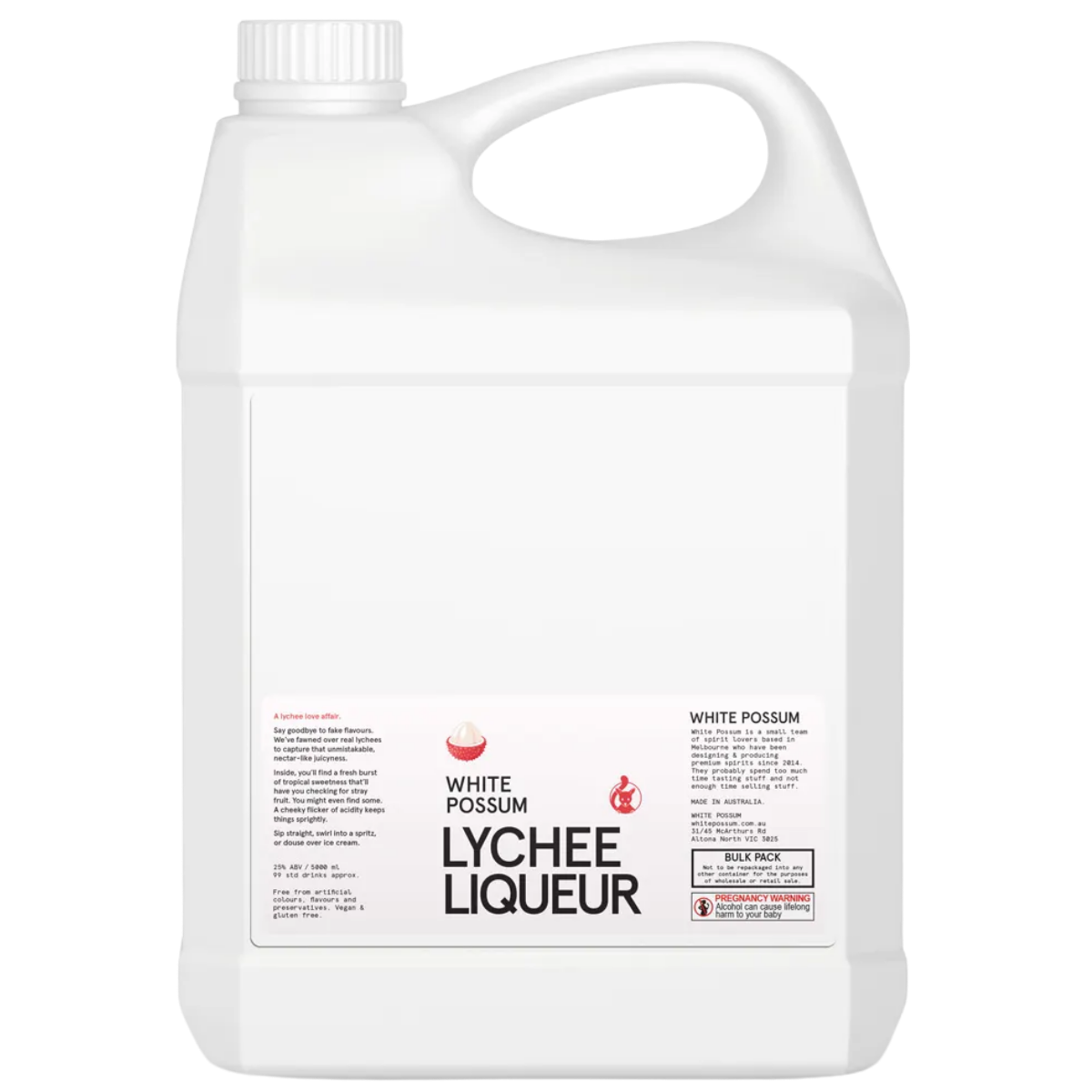 White Possum Lychee Liqueur 5Lt