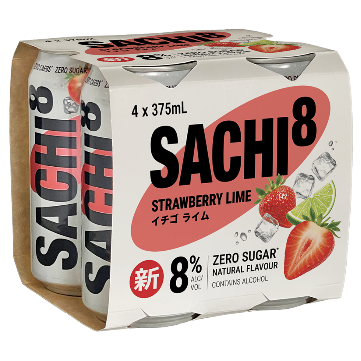 Sachi8 Strawberry Lime Zero Sugar 375ml