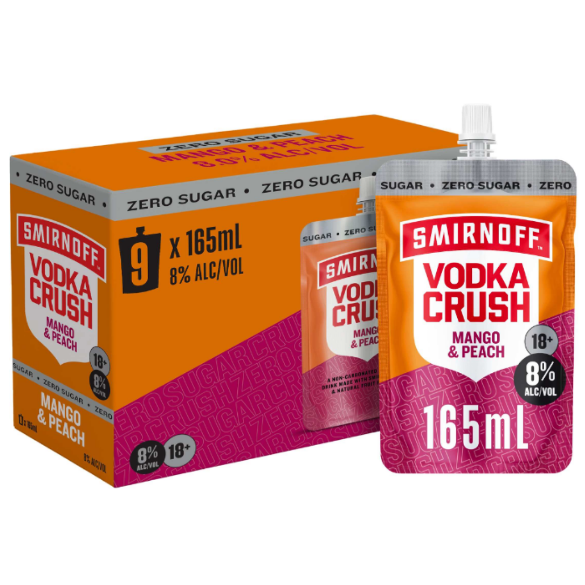 Smirnoff Crush Pouch Zero Mango & Passionfruit 165ml
