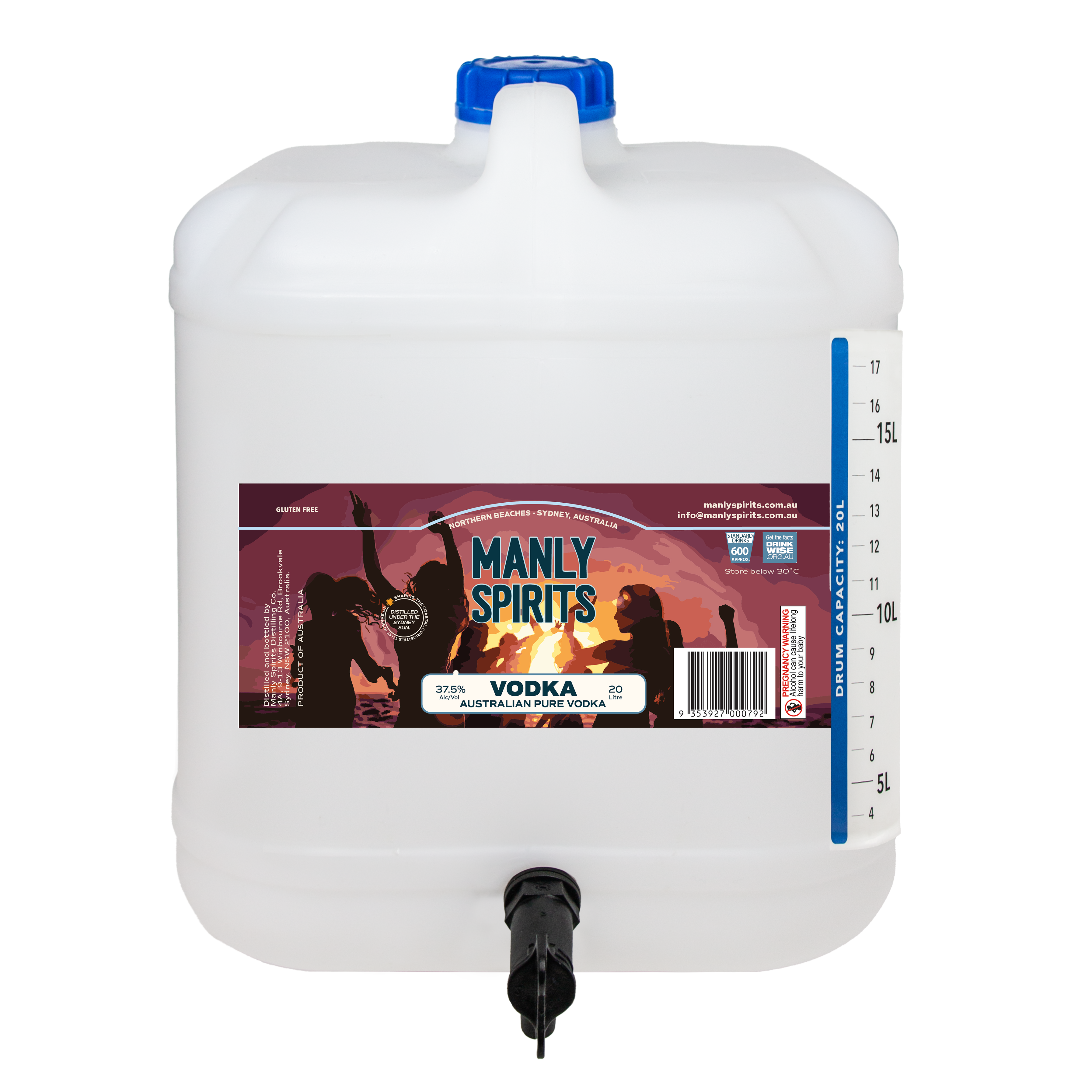 Manly Spirits Australian Pure Vodka 20l