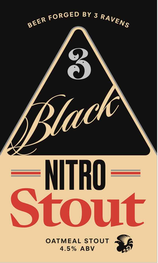 3 Ravens Nitro Black Oatmeal Stout 50lt