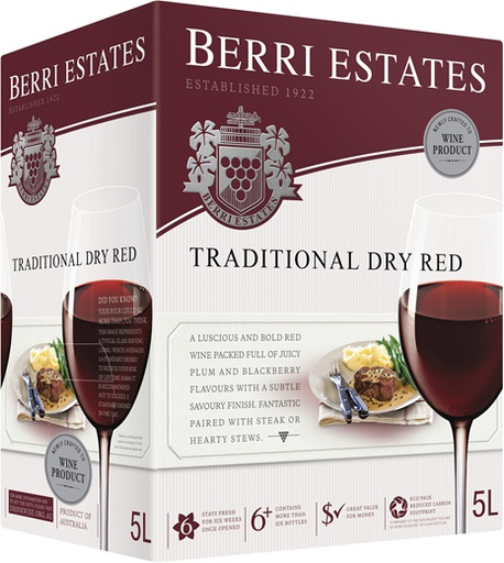 Berri Traditional Dry Red 5Lt