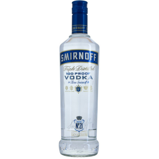 Smirnoff Blue Label 100 Proof Export Strength Vodka 1Lt