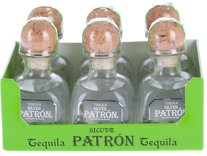 Patron Silver Agave Minis 50ml (Unit=Sleeve of 6)
