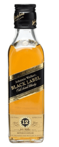Johnnie Walker Black Miniatures 50ml (Unit=Sleeve of 12)