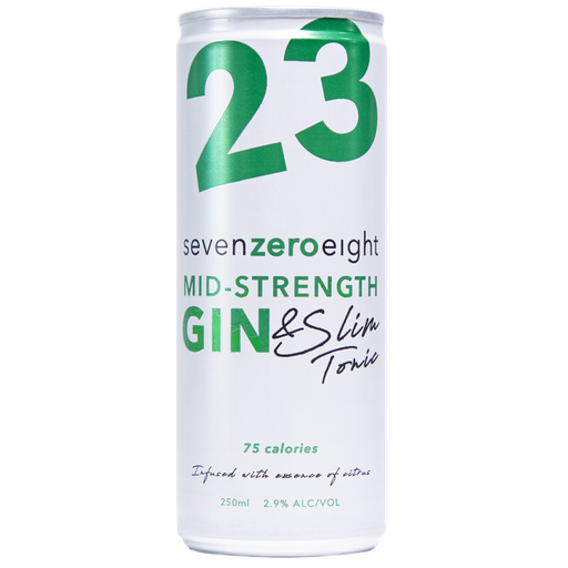 Seven Zero Eight Gin and Slim Tonic 250ml