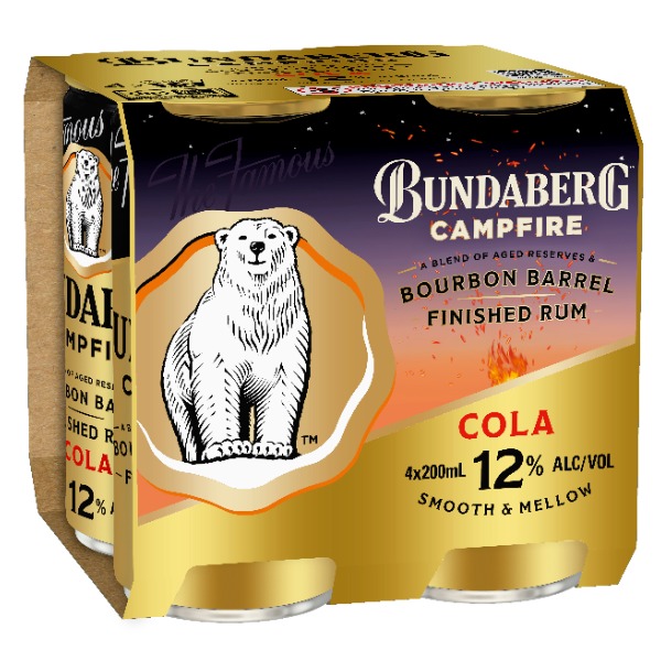 Bundaberg Campfire Bourbon Barrel 200ml 12% 4800ML
