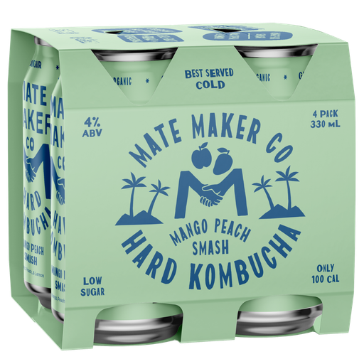 Mate Maker Hard Kombucha Mango Peach Smash 330ml