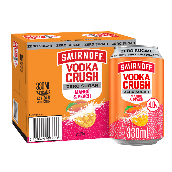 Smirnoff Crush Zero Mango & Peach 330ml